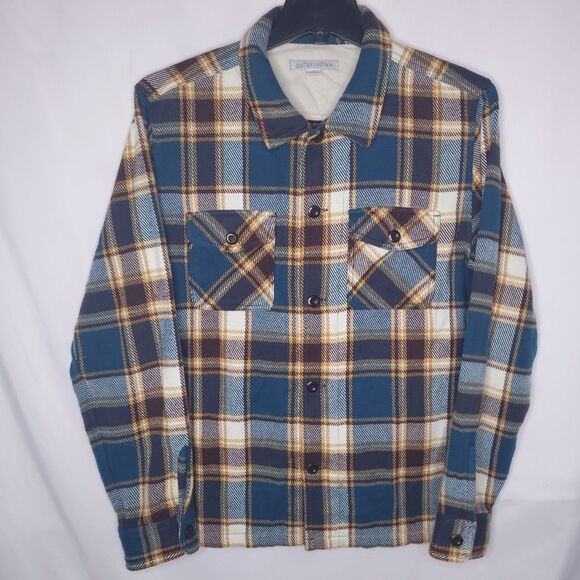 Outerknown Other - Outerknown Blanket Shirt Mens Large Plaid Green, Burgundy Heavyweight Organic